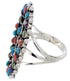 Multicolor Southwest Needlepoint Silver Ring Size 6-3/4 YX35198